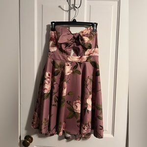 Charlotte Russe - Size Large Strapless Dress With Flowers